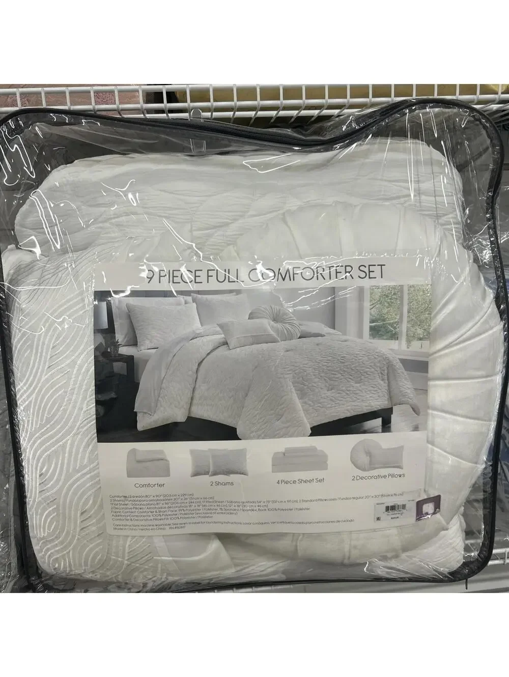 $220 Sunham White Matisse 9-Pc. Comforter & Bedding Set, Full Size